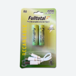 Pack 2 Pilas Recargables Fulltotal AA 2200mAH con Cable USB-C