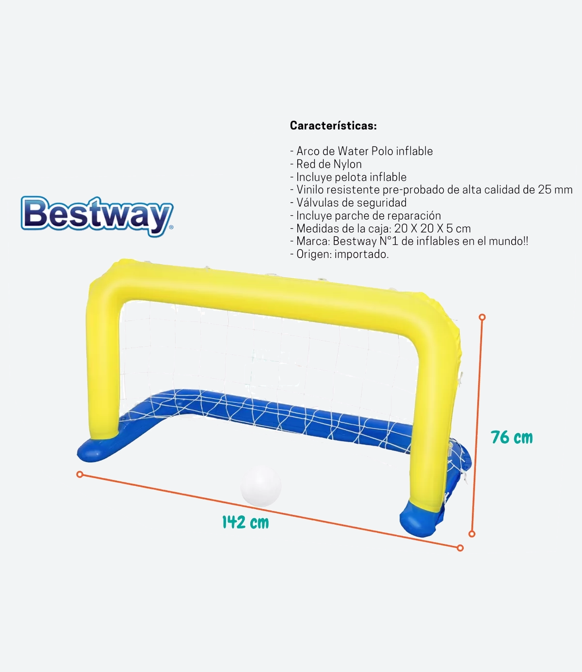 Arco Con Red Inflable Bestway Para Pileta + Pelota - Imagen 3