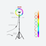 Aro Led Luz RGB y Blanca 26 cms. + Trípode