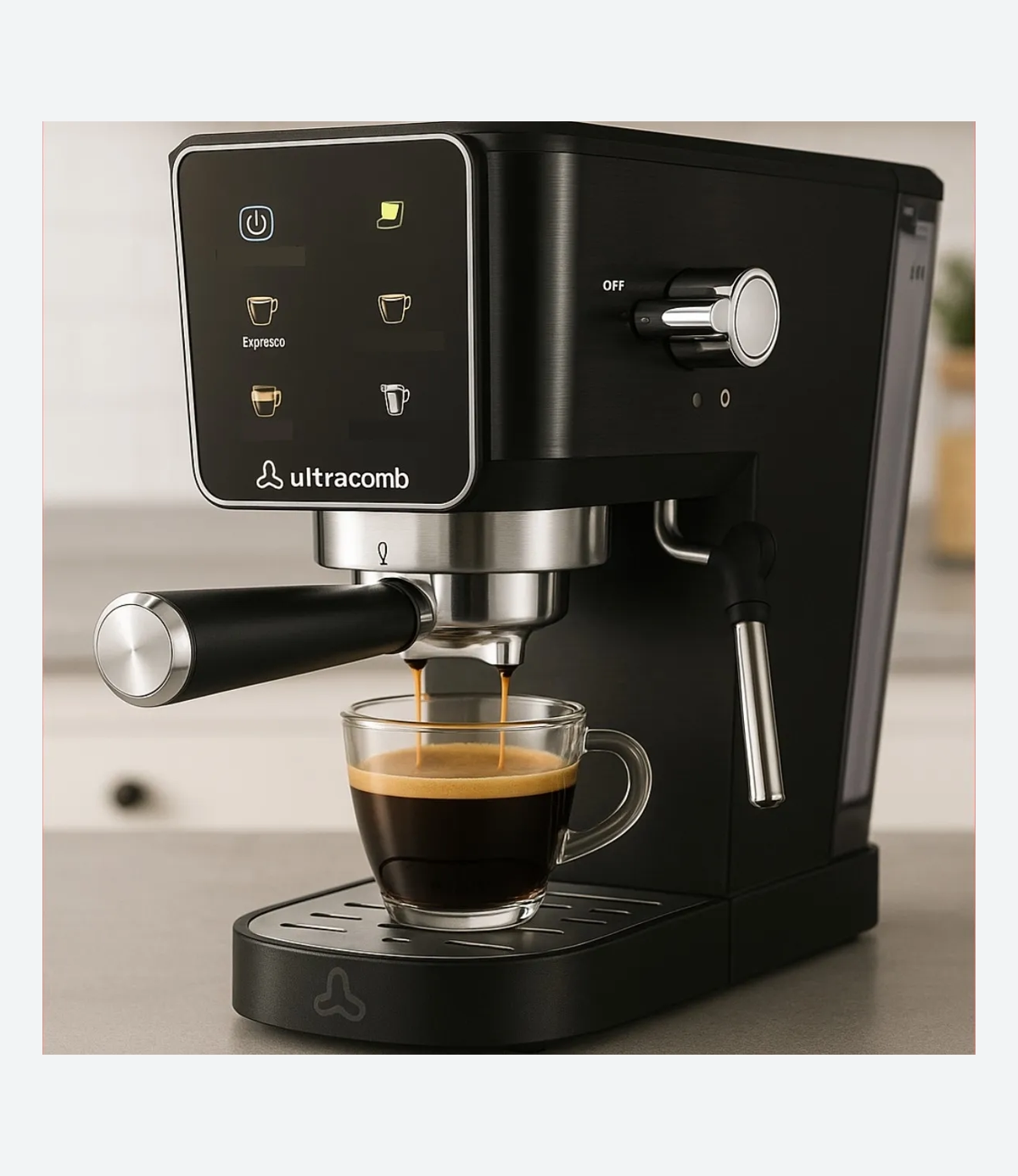 Cafetera Espresso Ultracomb CE-6118 20 Bar Acero Inox.