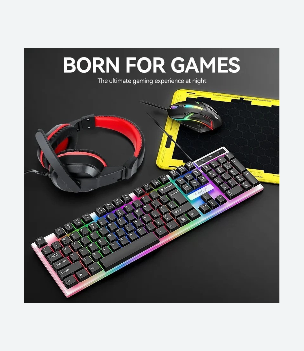Kit Teclado+Mouse+Pad+Vincha Gamer TF-240 - Imagen 3