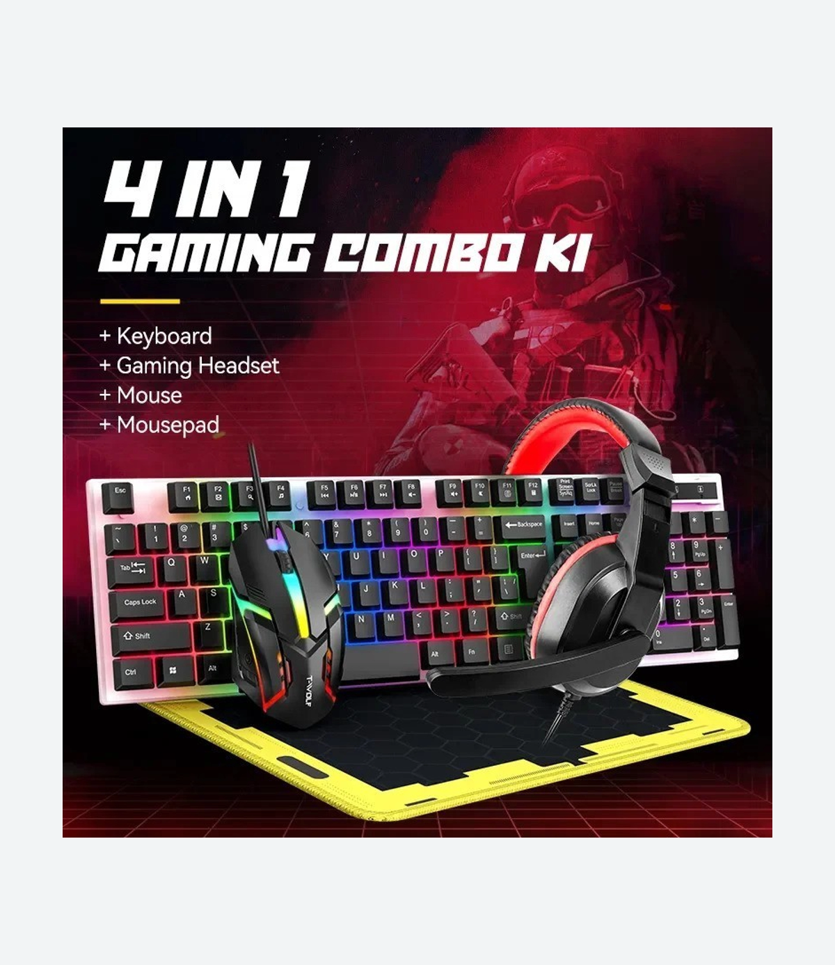 Kit Teclado+Mouse+Pad+Vincha Gamer TF-240 - Imagen 5