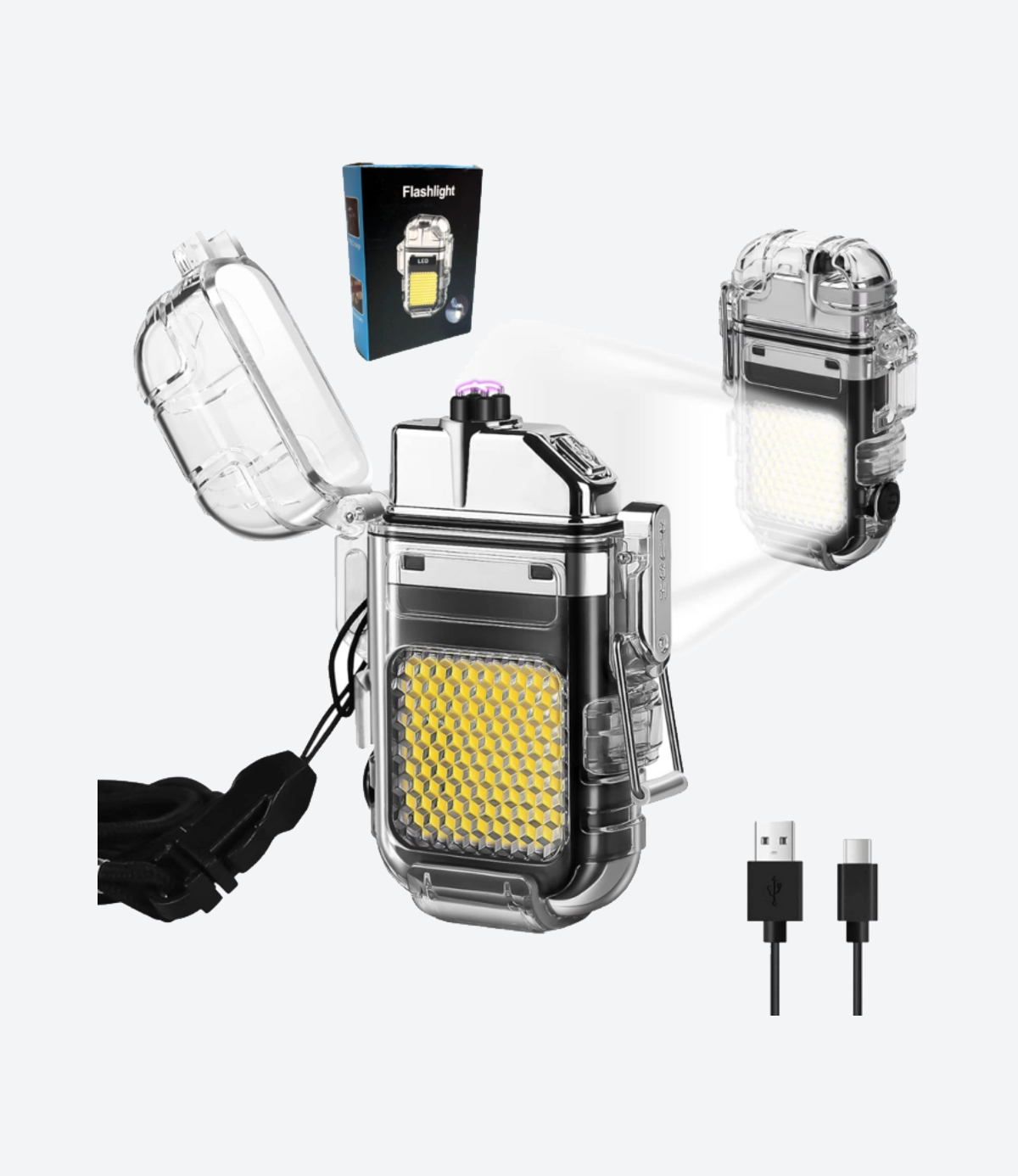 Mini Linterna Led (Cob) con Encendedor Usb Recargable KL-303