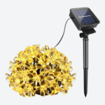 Guirnalda 30 Luces Led Blanco Calido Flores con Panel Solar