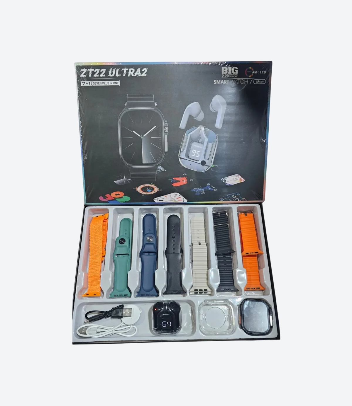 Kit Auricular Ultrapods y Smartwatch c/7 Mallas ZT-22