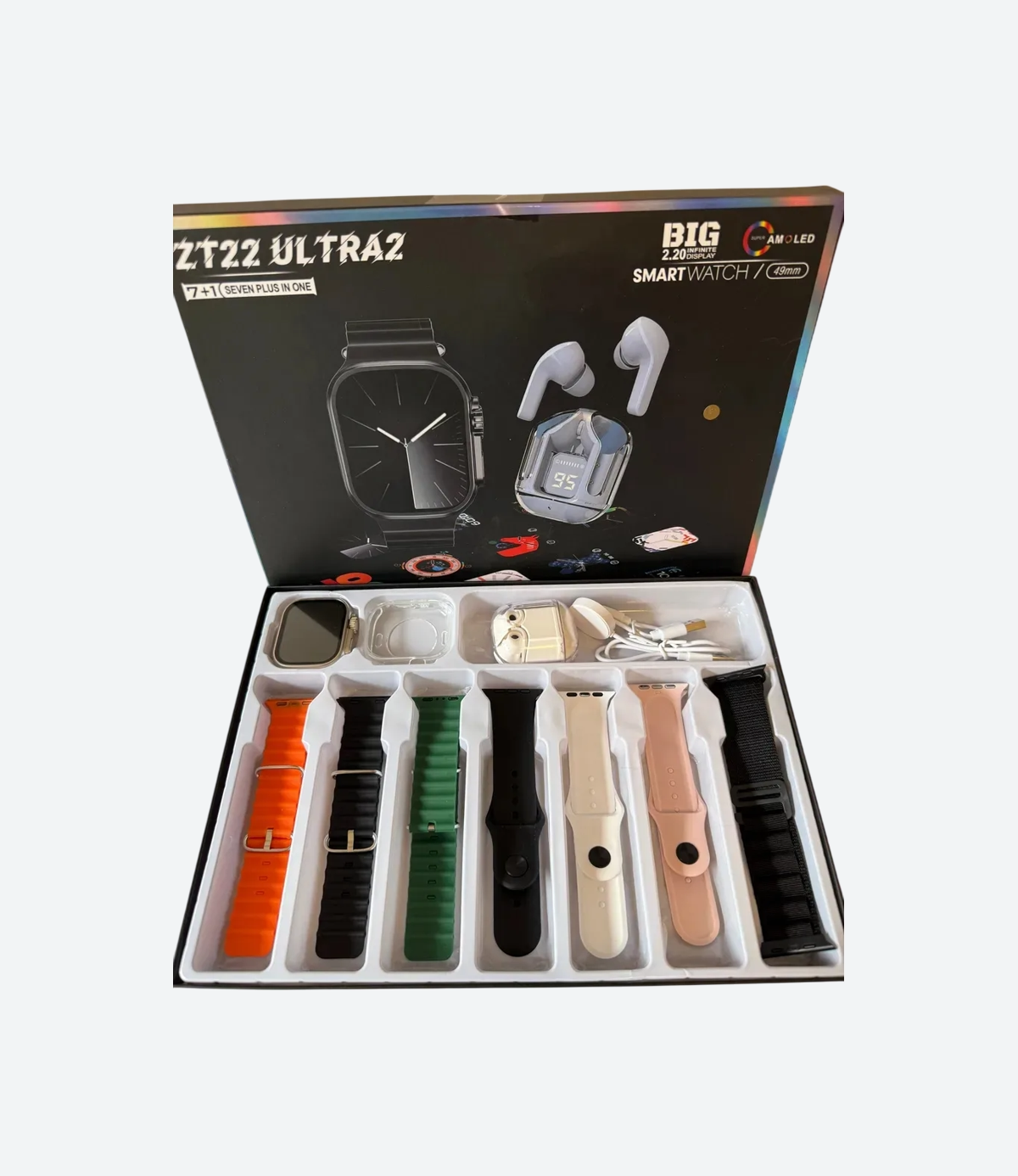 Kit Auricular Ultrapods y Smartwatch c/7 Mallas ZT-22 - Imagen 6