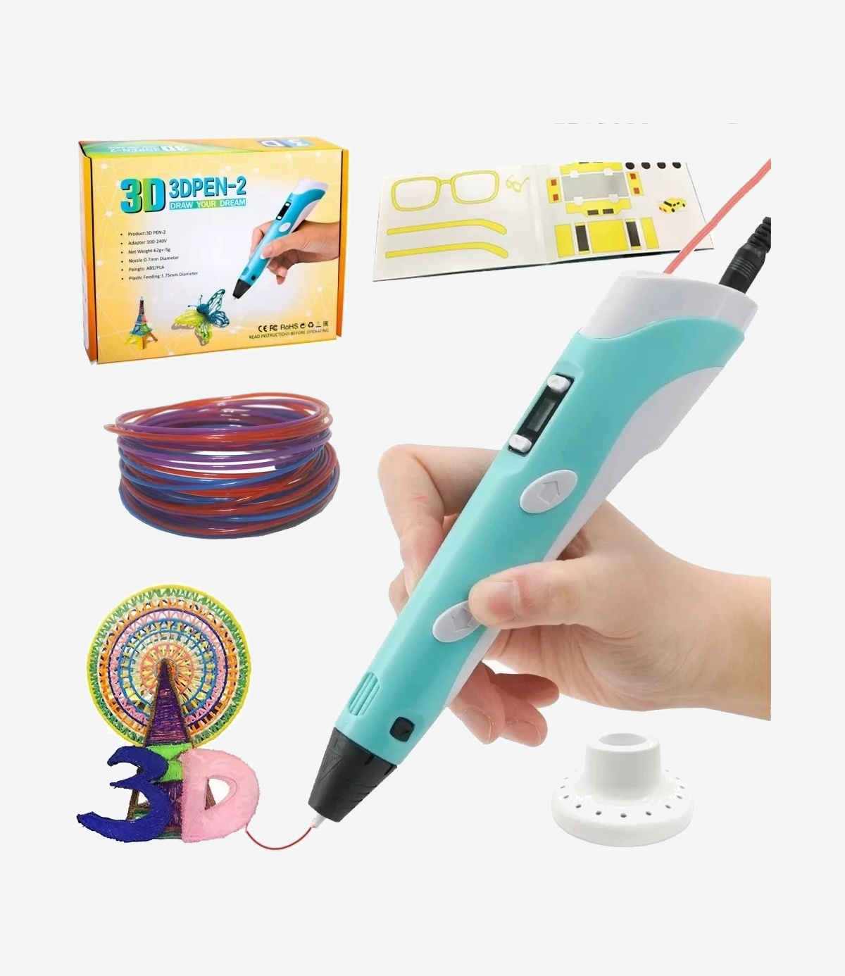 Lápiz 3D recargable con soporta lapicera 99301B