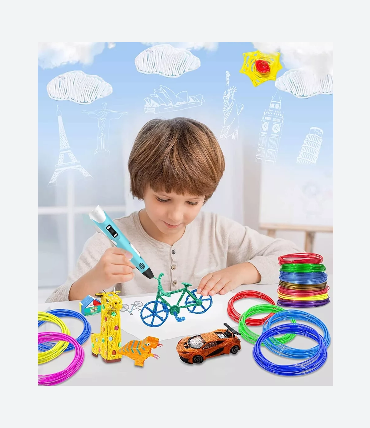 Lápiz 3D recargable con soporta lapicera 99301B - Imagen 4