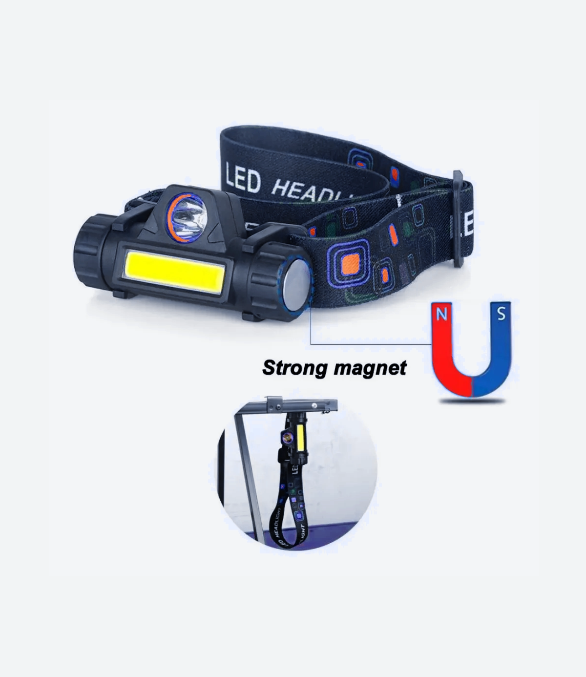 Lámpara Led Linterna Minera 2 luces Iman Recargable - Imagen 5