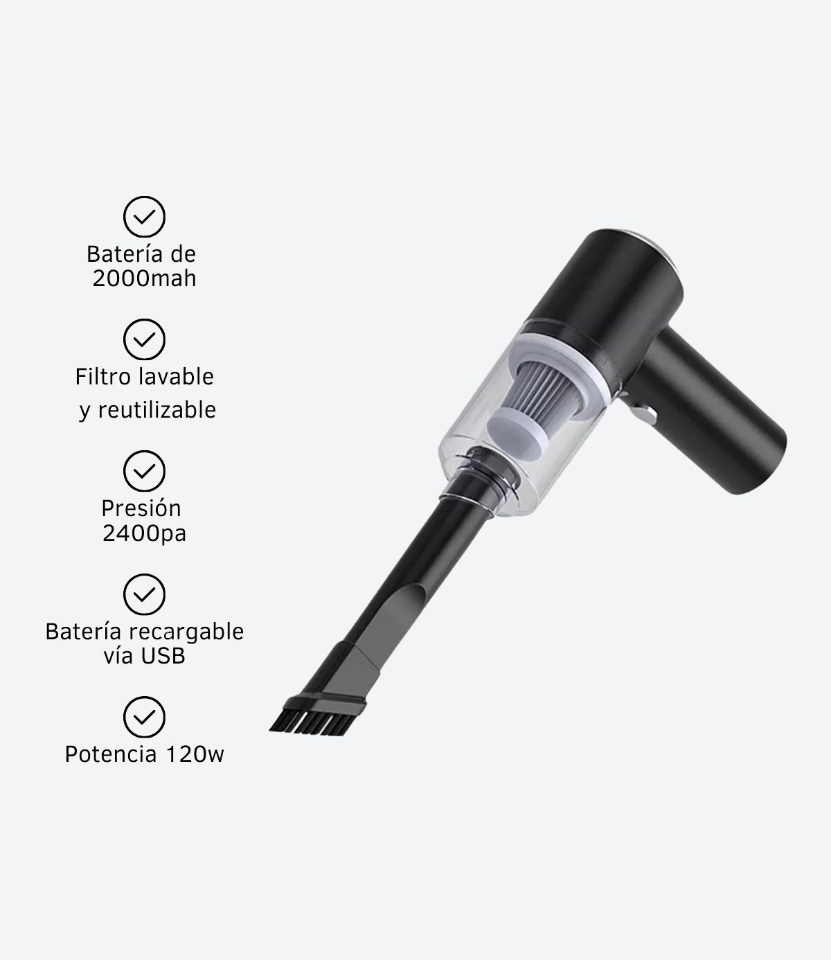 Mini Aspiradora Portátil Inalámbrica De Mano Usb Recargable - Imagen 3