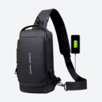 Mochila Cruzada Bandolera Impermeable Antirrobo Fashion Color Negro