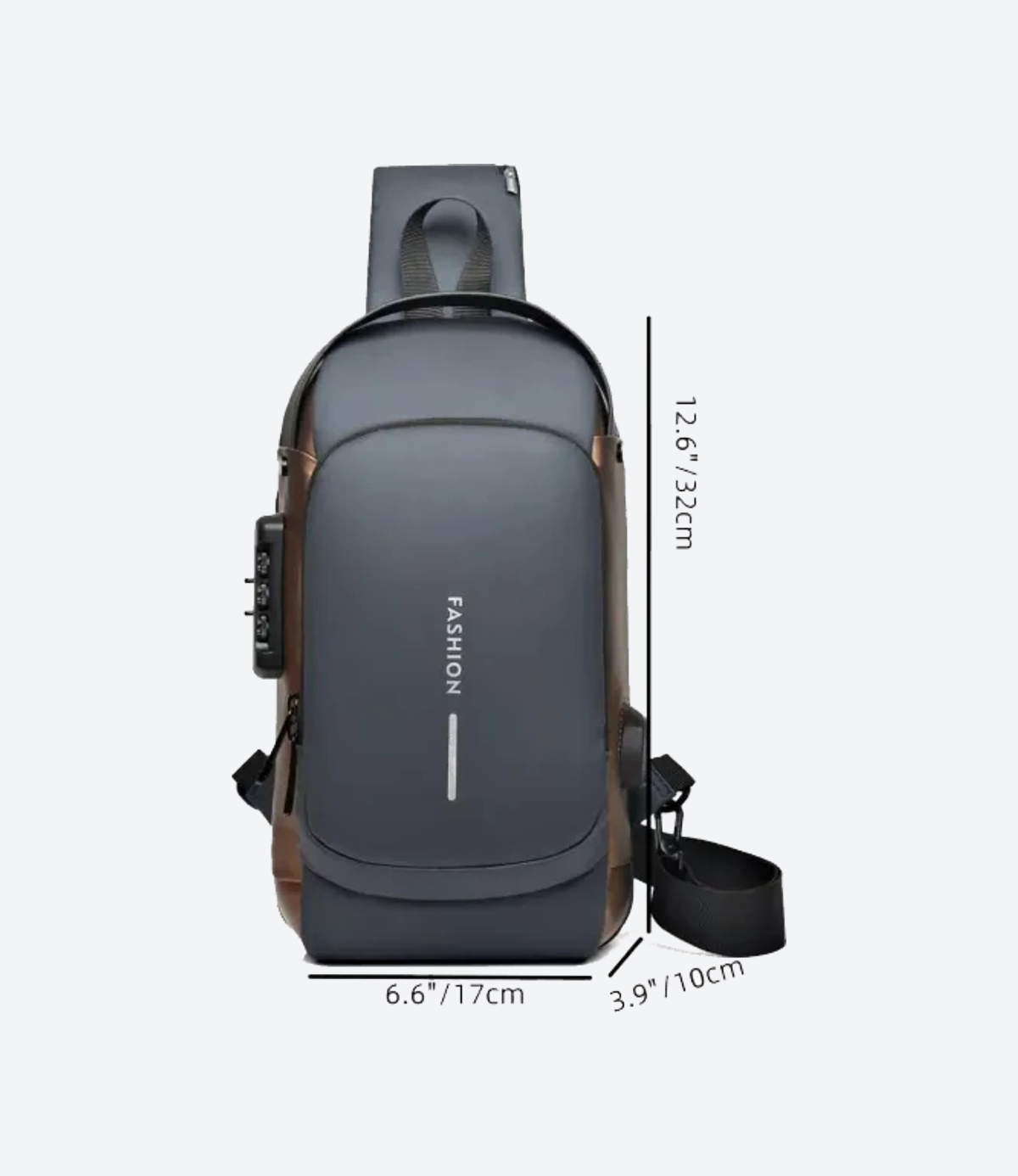 Mochila Cruzada Bandolera Impermeable Antirrobo Fashion Color Negro - Imagen 4