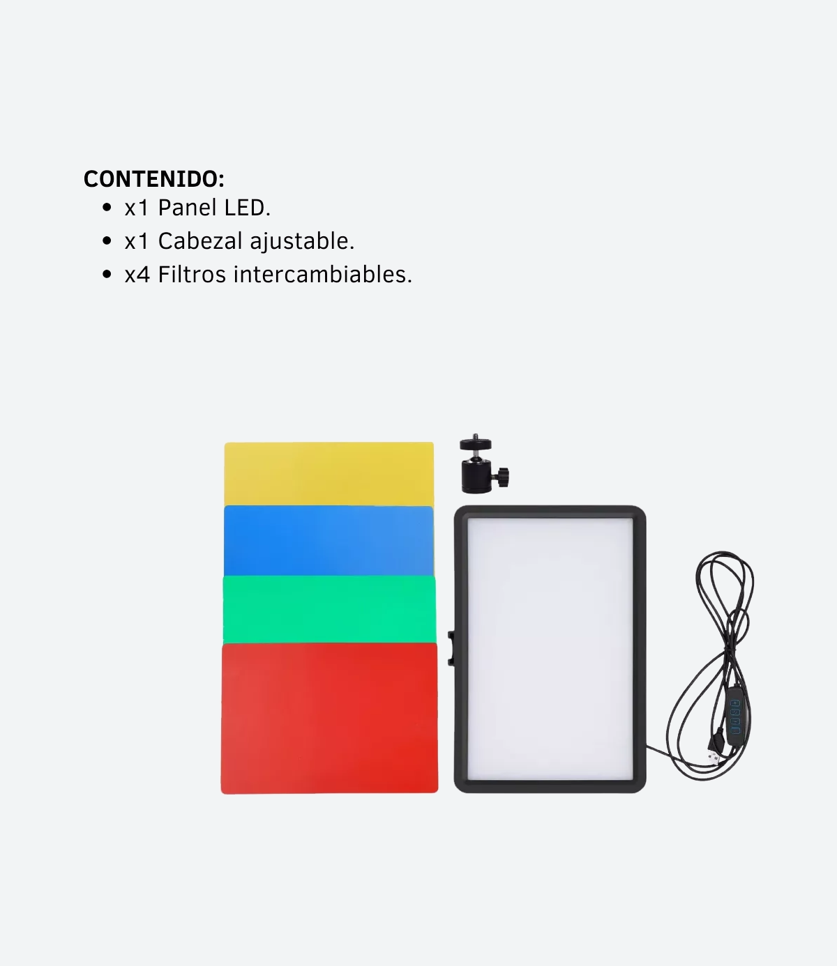 Panel Luz Led Usb Con Filtros Colores Removibles Fotografía - Imagen 3