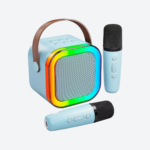 Parlante Portátil Bluetooth Karaoke Mini 2 Micrófonos Rgb