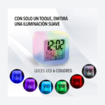 Reloj Digital Cubo Luces Led Alarma Despertador Temperatura Color Blanco