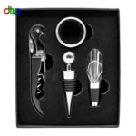 Set Accesorios Para Vino Kit 4 Piezas Sacacorcho En Caja