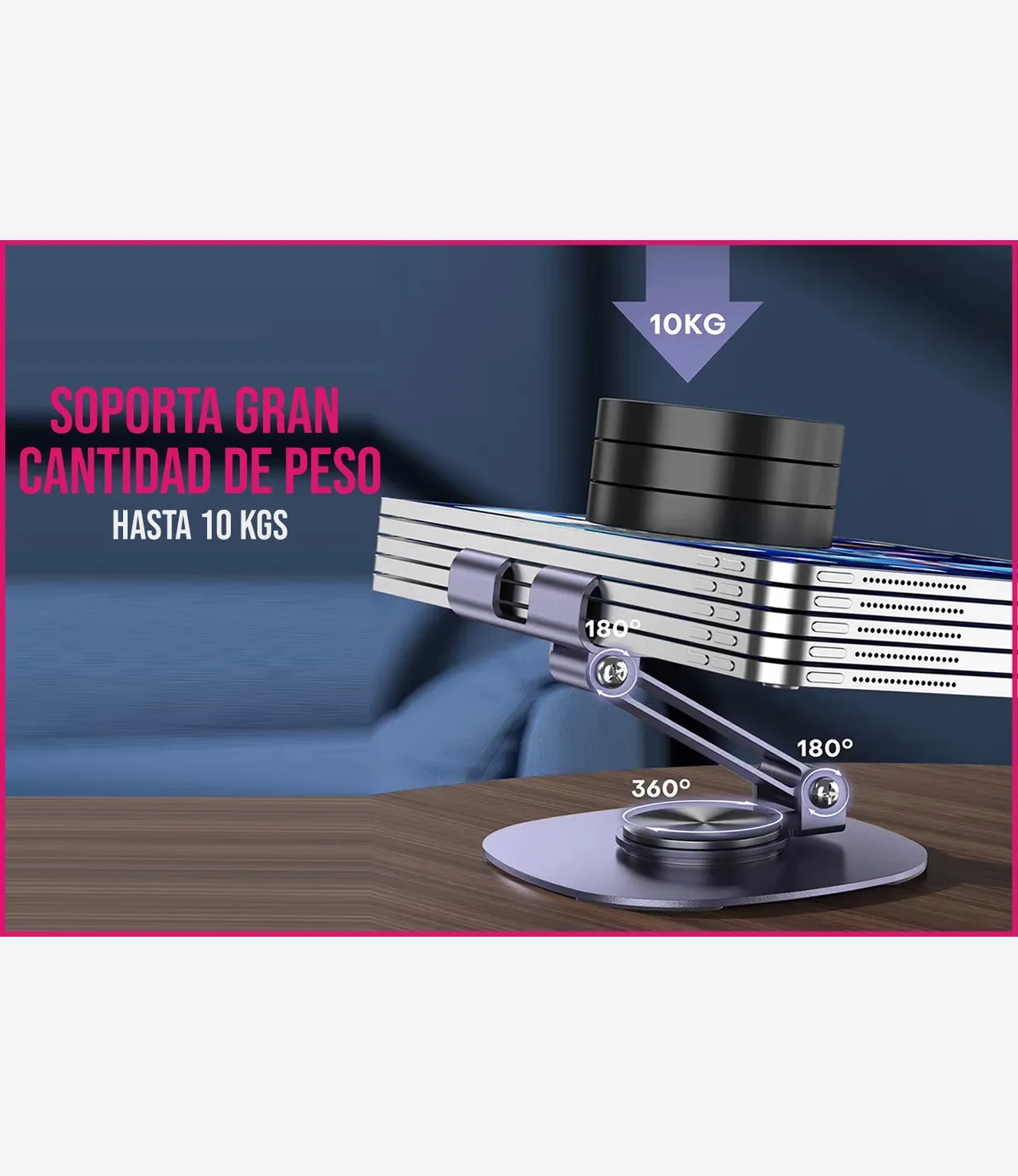 Soporte Apoya Celular Escritorio Giratorio 360 Ajustable Metal - Imagen 3