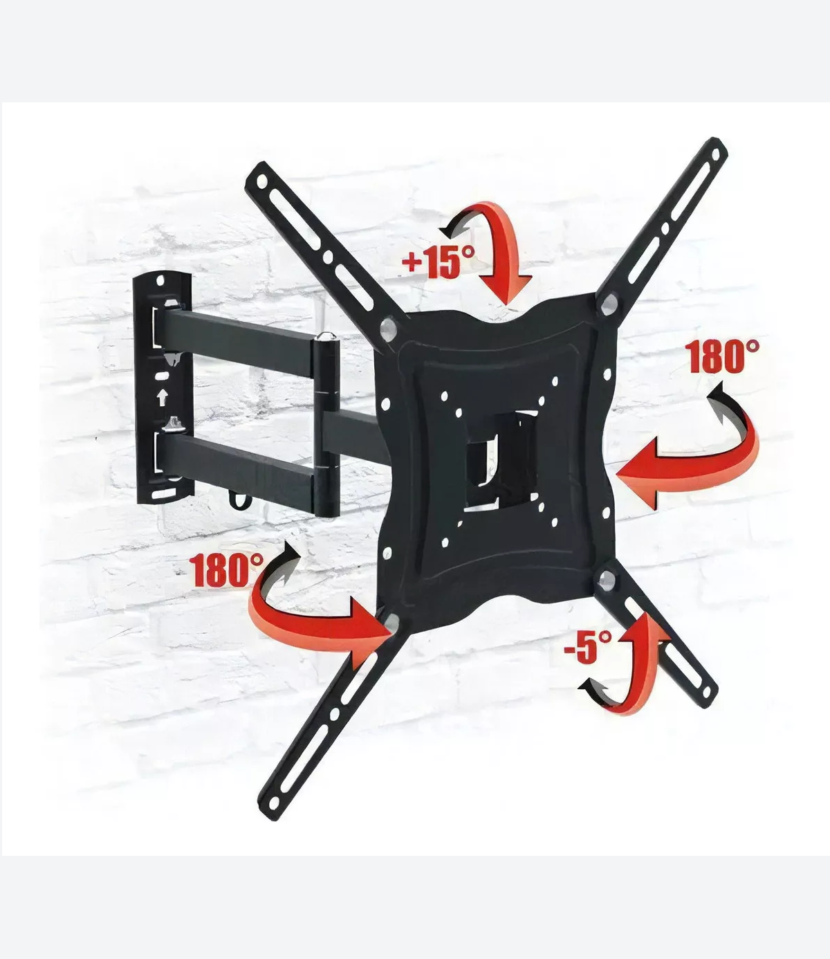 Soporte Tv Led Pared Brazo Móvil Articulado 14 A 55 Monitor Color Negro - Imagen 3