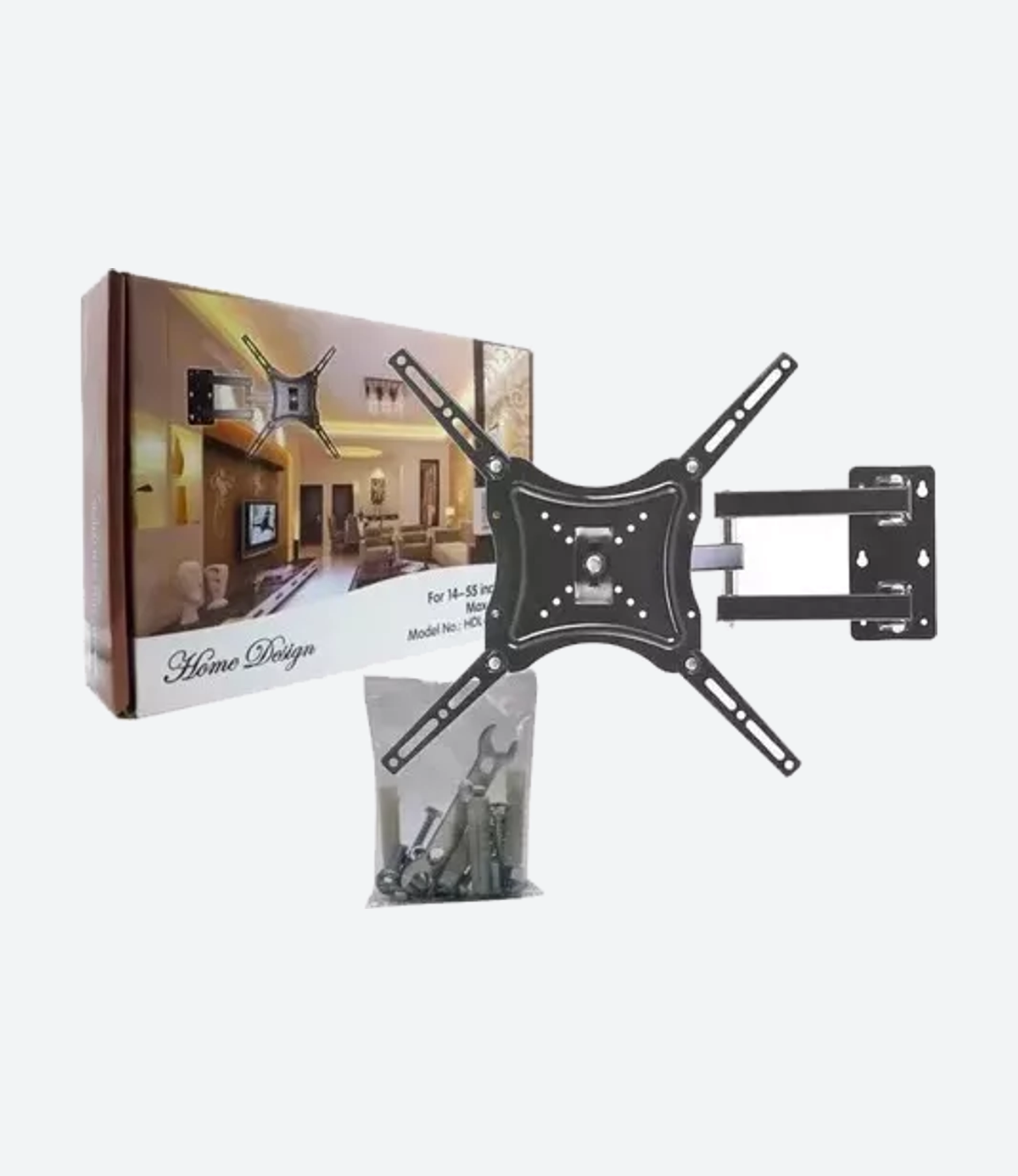 Soporte Tv Led Pared Brazo Móvil Articulado 14 A 55 Monitor Color Negro - Imagen 4