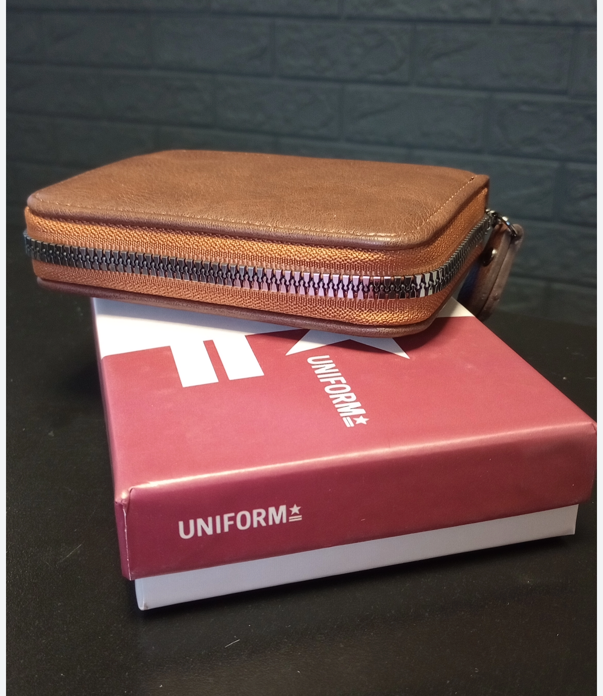 Tarjetero Billetera Hombre Pu Uniform - Marrón Liso - Imagen 4