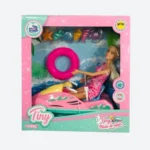 Muñeca Tiny y su Moto De Agua con Accesorios