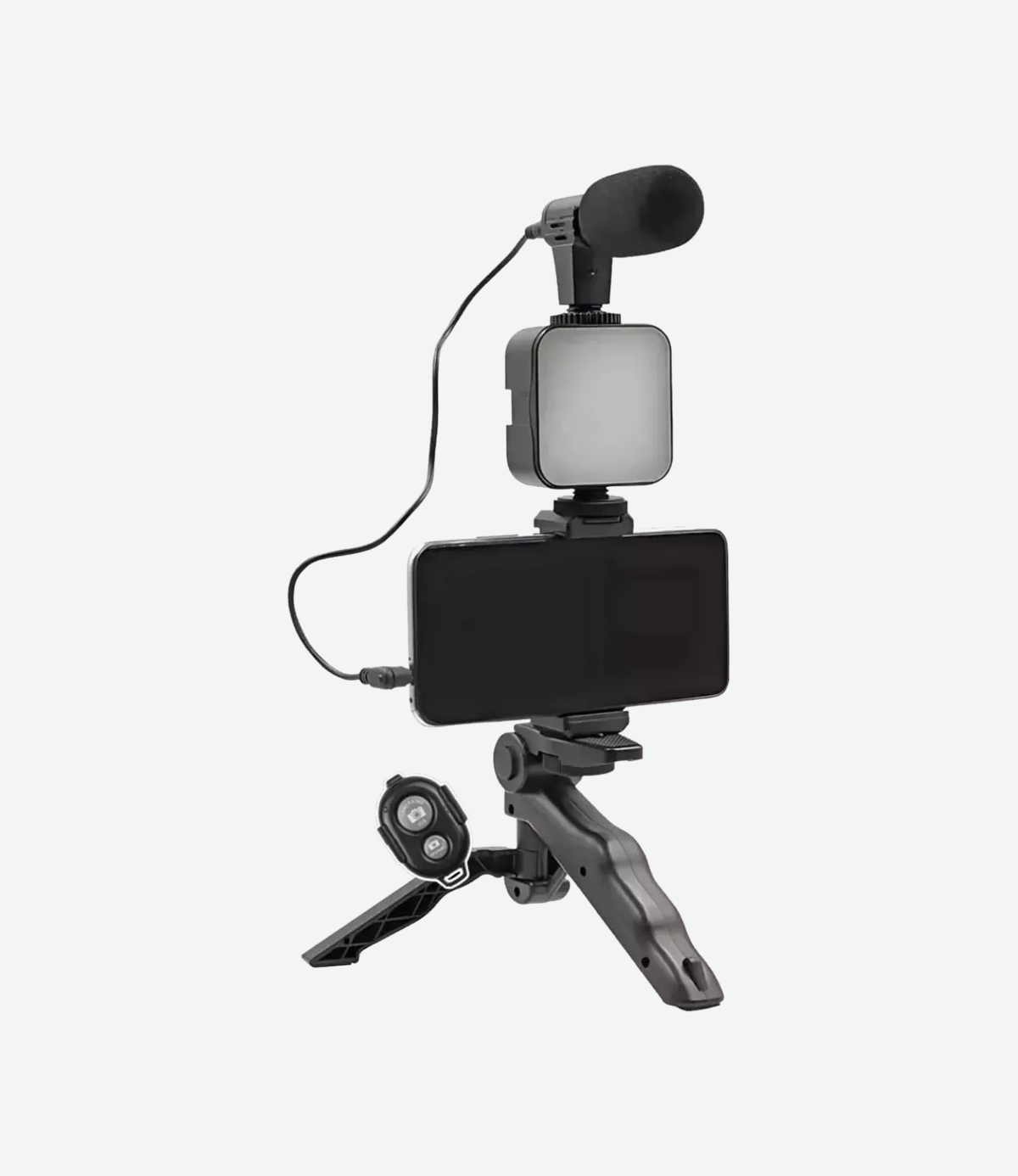 Kit Streaming Video Micrófono Trípode Led Iluminador Celular