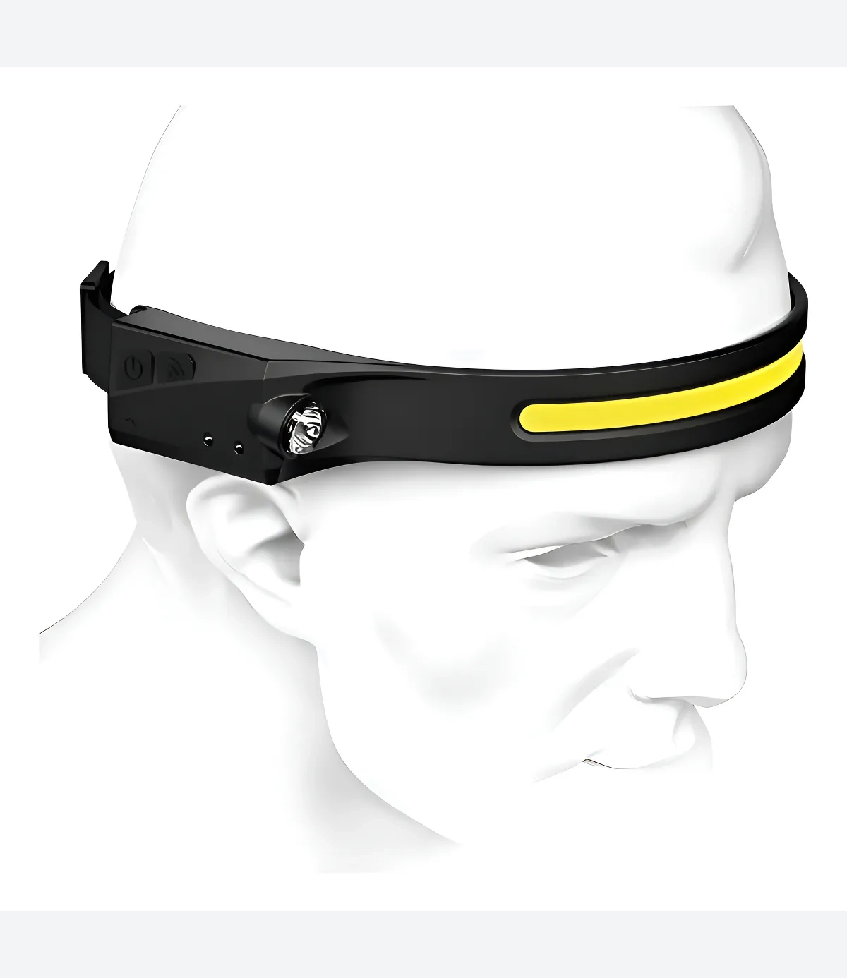 Linterna Frontal Led Recargable Usb-C Sensor Movimiento Negro