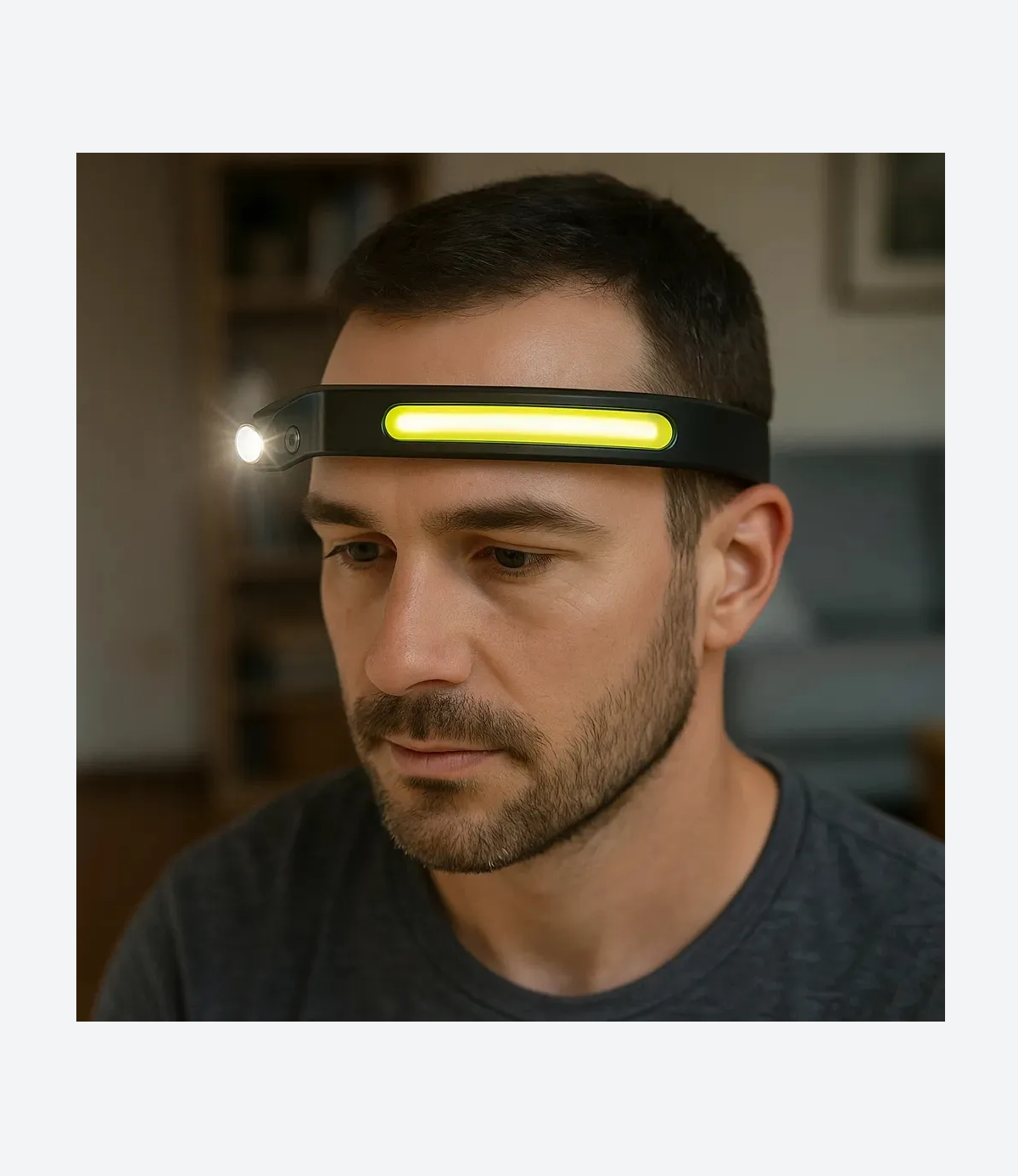 Linterna Frontal Led Recargable Usb-C Sensor Movimiento Negro - Imagen 4