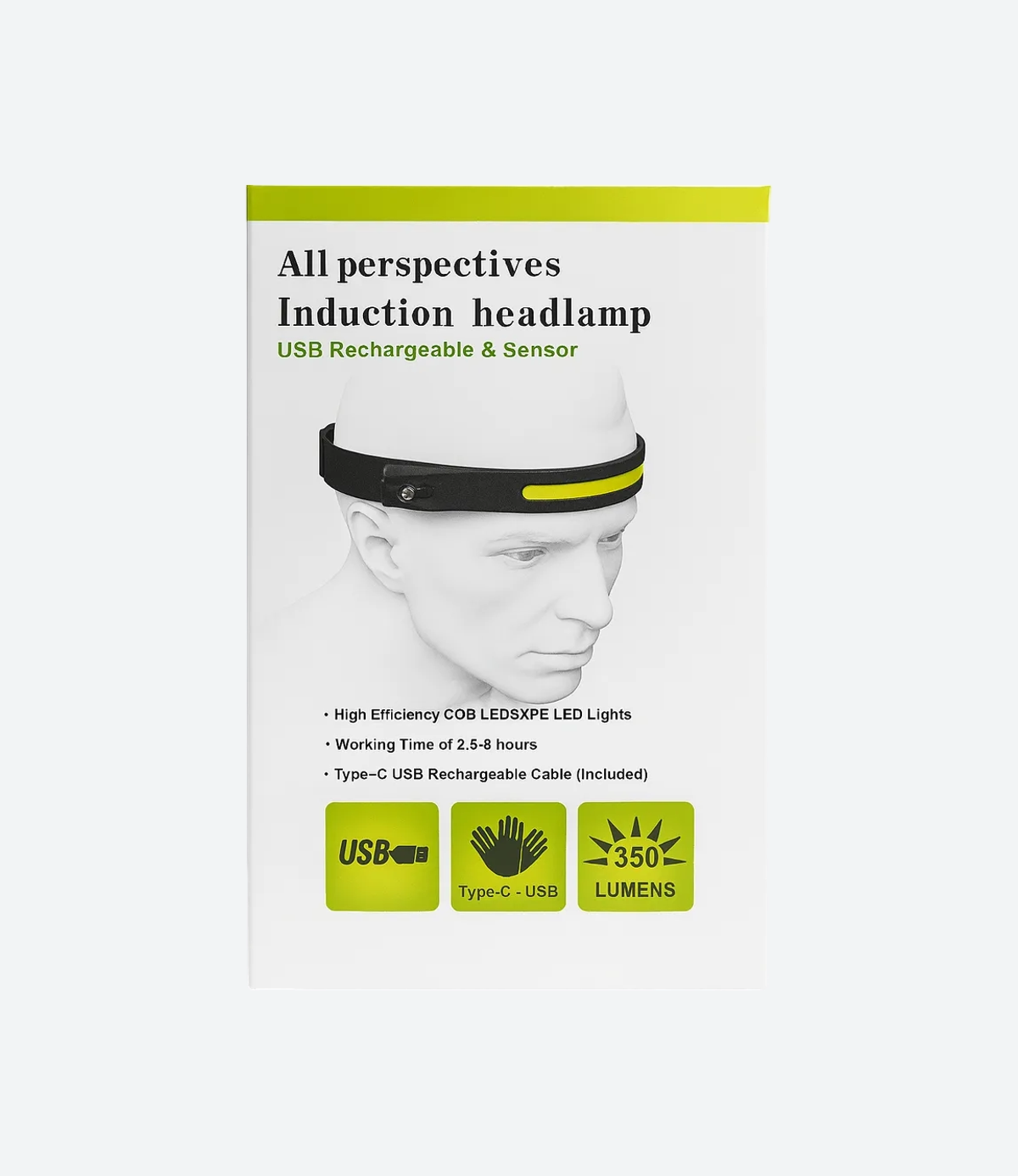 Linterna Frontal Led Recargable Usb-C Sensor Movimiento Negro - Imagen 11