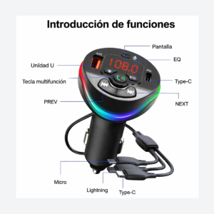 Cargador Auto Transmisor Fm Hm124 - 02