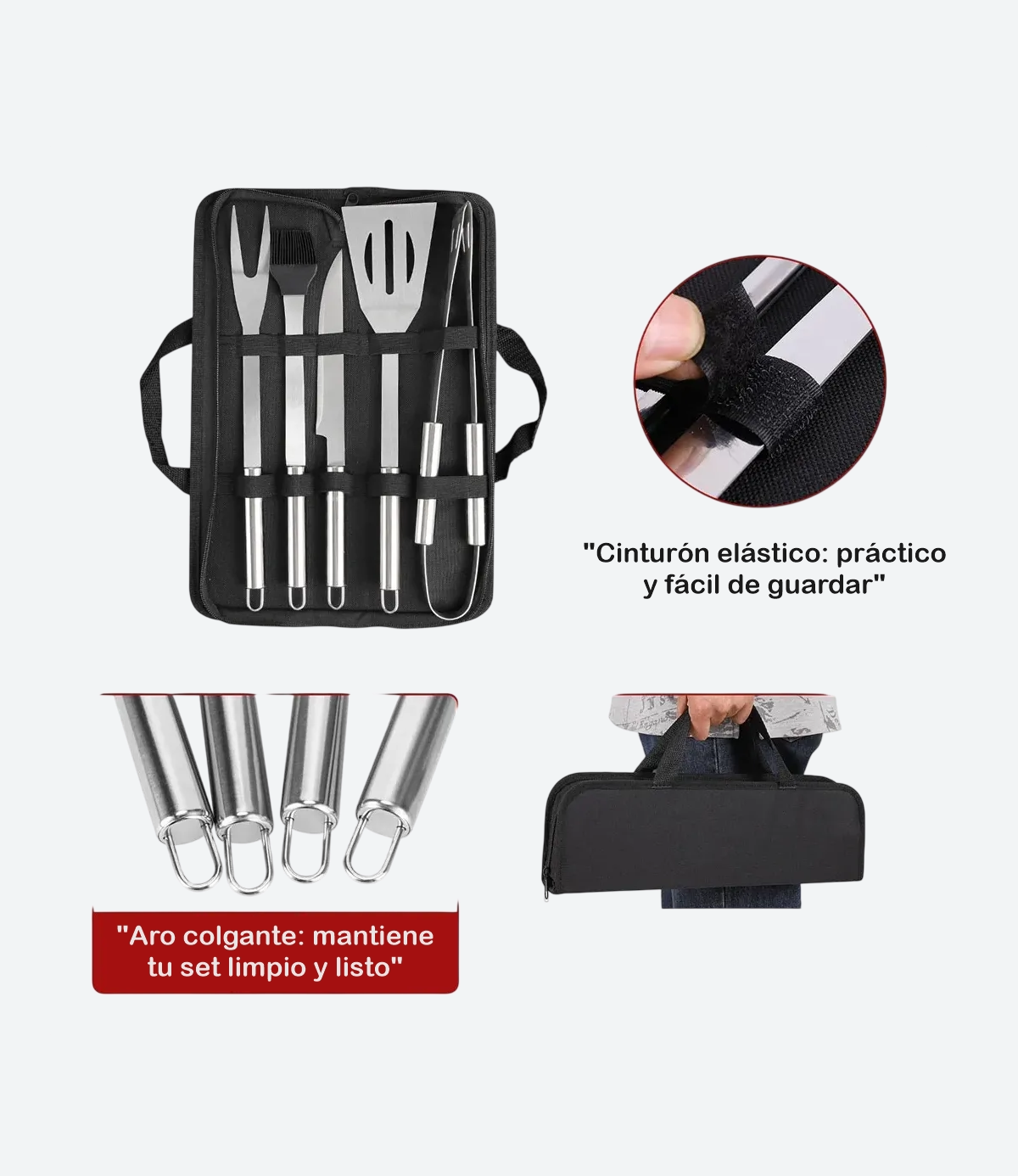 Set Asador Parrillero 5 Pzs Estuche - 08