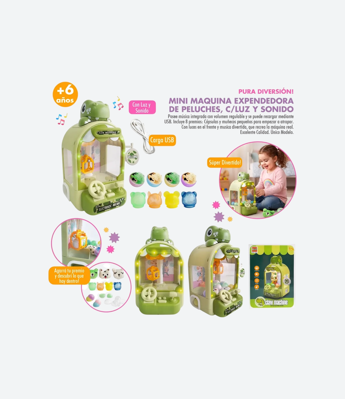 Mini Máquina Saca Peluches Eléctrica 2068-1D- 02