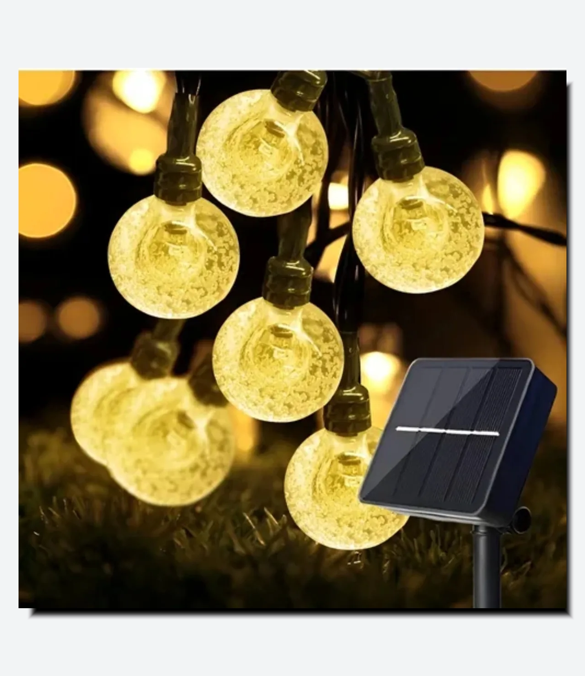 Guirnalda Solar Burbujas Deco Blanco Calido - 03